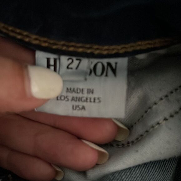Hudson Denim Jeans Size 27 Low Rise Boot cut Raw Edge Dark Wash - Picture 8 of 12